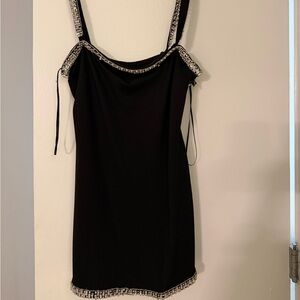Retrofete Regina Black Dress with Silver Accents- worn ONCE